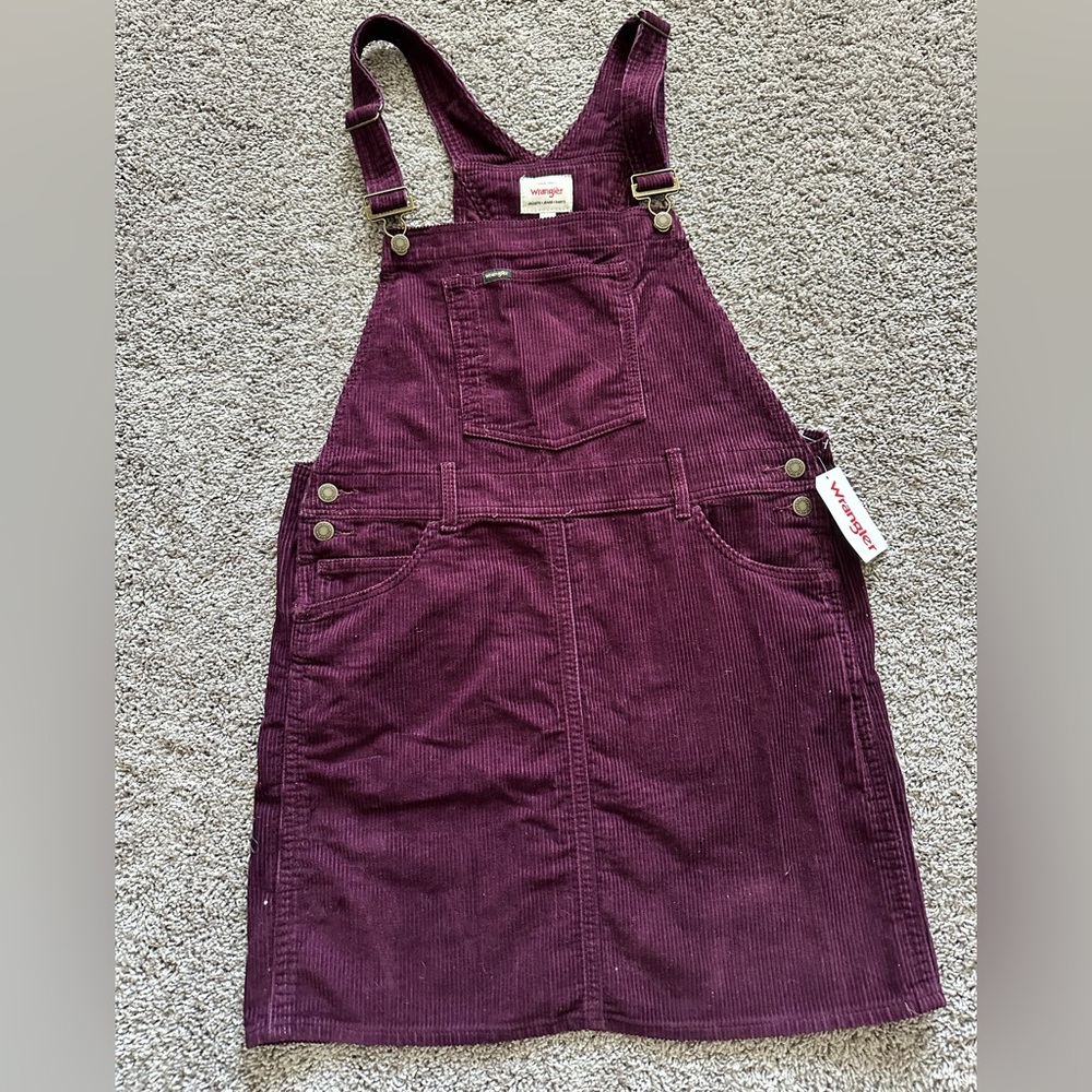 NWT Burgundy Wrangler Overall Dress
